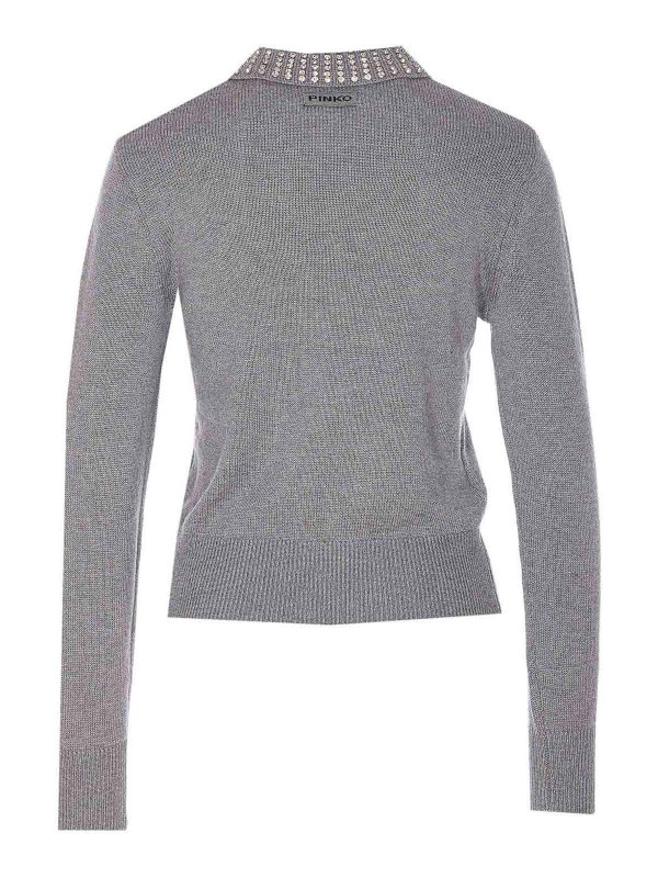 Pinko: Strickpullover mit Rundhalsausschnitt online - Rundhalspullover - Grau