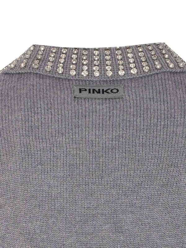 The Best Shops Pinko: Strickpullover mit Rundhalsausschnitt - Rundhalspullover - Grau