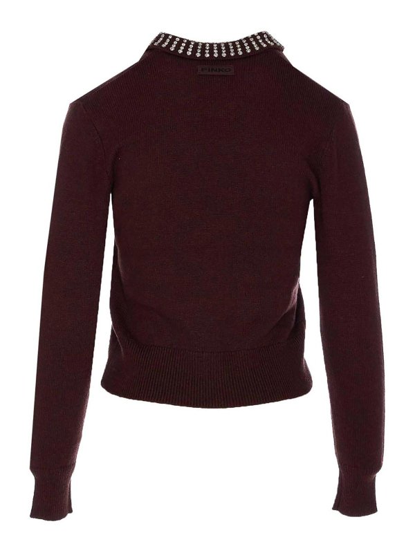 Pinko: Strickpullover mit Rundhalsausschnitt online - Rundhalspullover - Braun