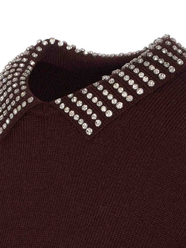 The Best Shops Pinko: Strickpullover mit Rundhalsausschnitt - Rundhalspullover - Braun