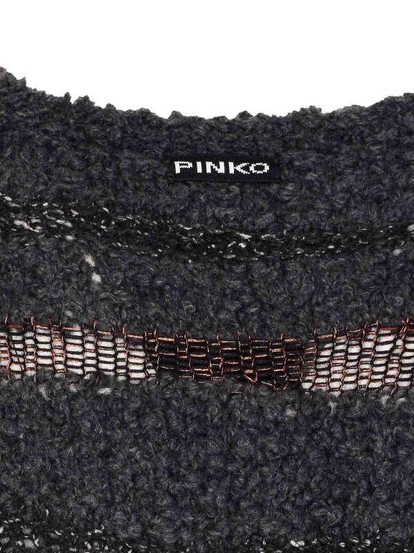 The Best Shops Pinko: Strickpullover mit Rundhalsausschnitt - Rundhalspullover - Grau