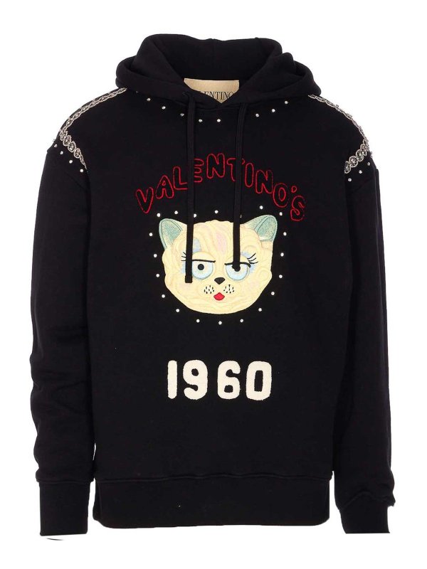 VALENTINO GARAVANI: Sweatshirts & Sweaters - Le Chat De La Maison Patch Hoodie
