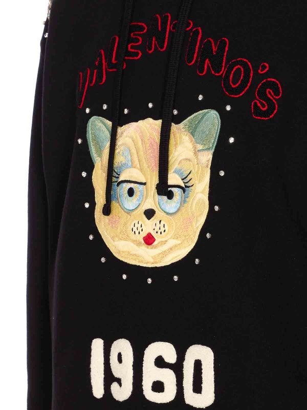 The Best Shops VALENTINO GARAVANI: Sweatshirts & Sweaters - Le Chat De La Maison Patch Hoodie