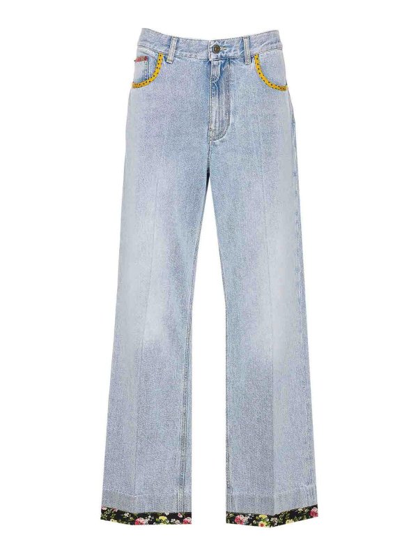 VALENTINO GARAVANI: bootcut jeans - Embroidered Denim Pants