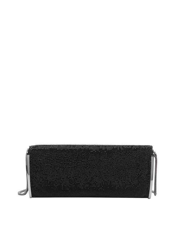 The Best Shops BENEDETTA BRUZZICHES: cross body bags - Black Kate Crystal Crossbody Bag