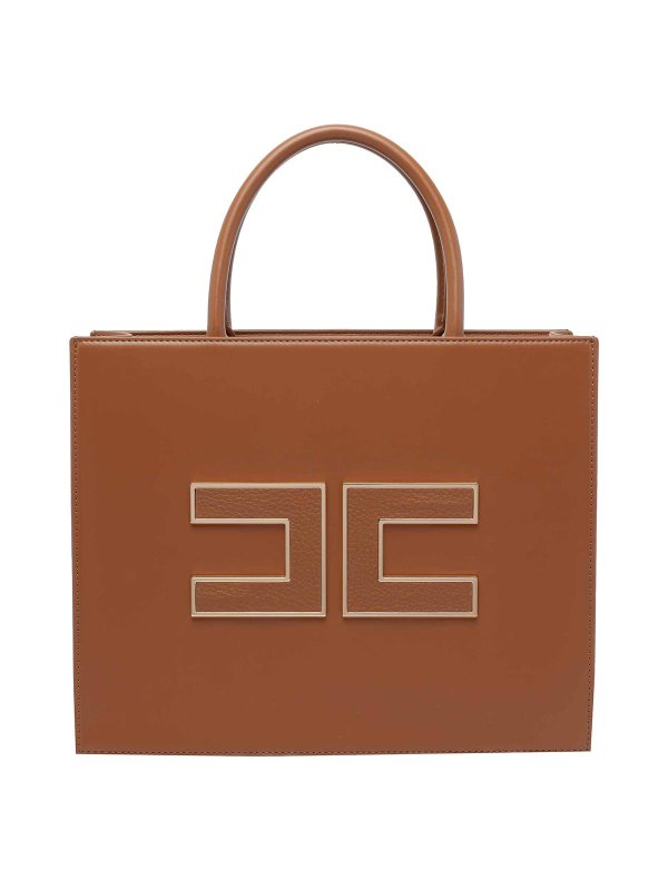 ELISABETTA FRANCHI: Sacs à main - Sac Cabas - Marron