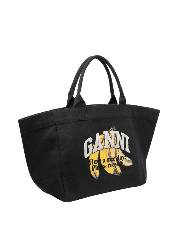 GANNI: shopper online - Shopper XXL Banana Print Bag