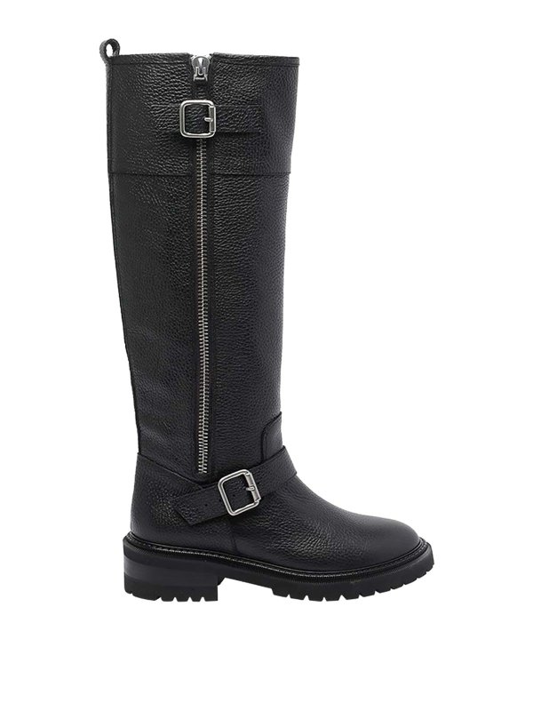 VIA ROMA 15: boots - Black Buckles Boots
