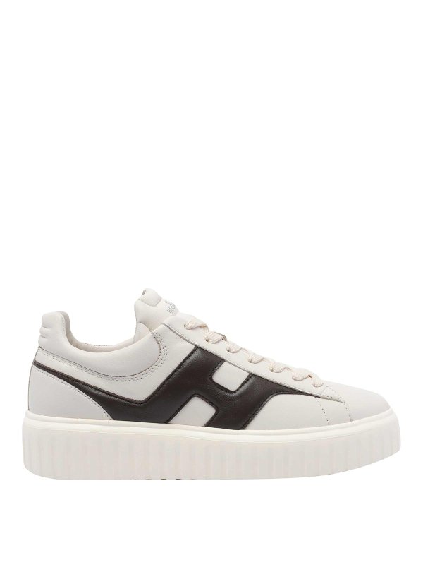 HOGAN: trainers - White H-Stripes Sneakers