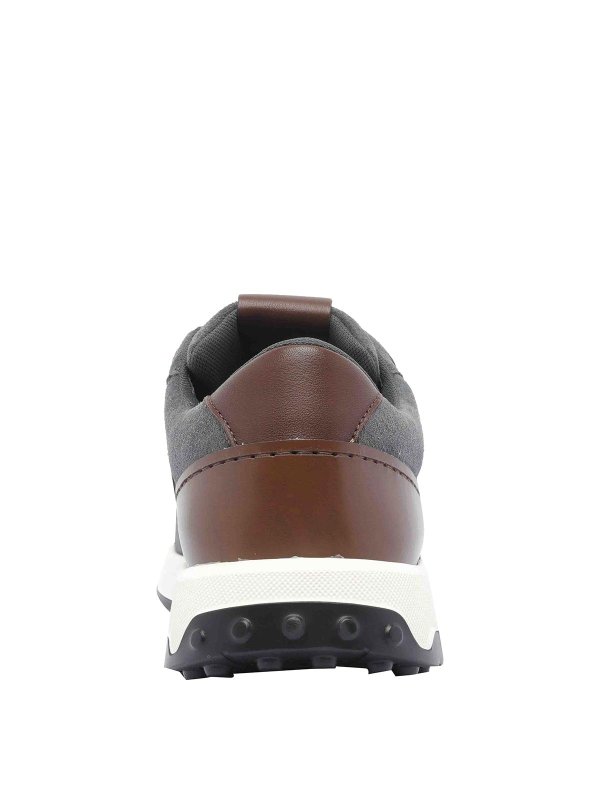 Grey Leather And Technical Fabric Sneakers shop online: TOD