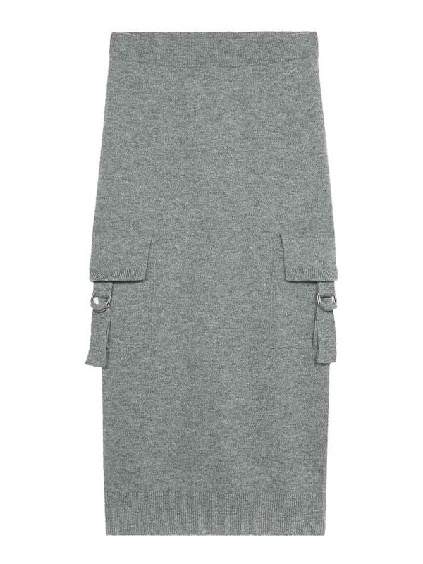 BLUMARINE: ニーレングススカート＆ミディ丈 - 膝丈/ミディスカート - グレー