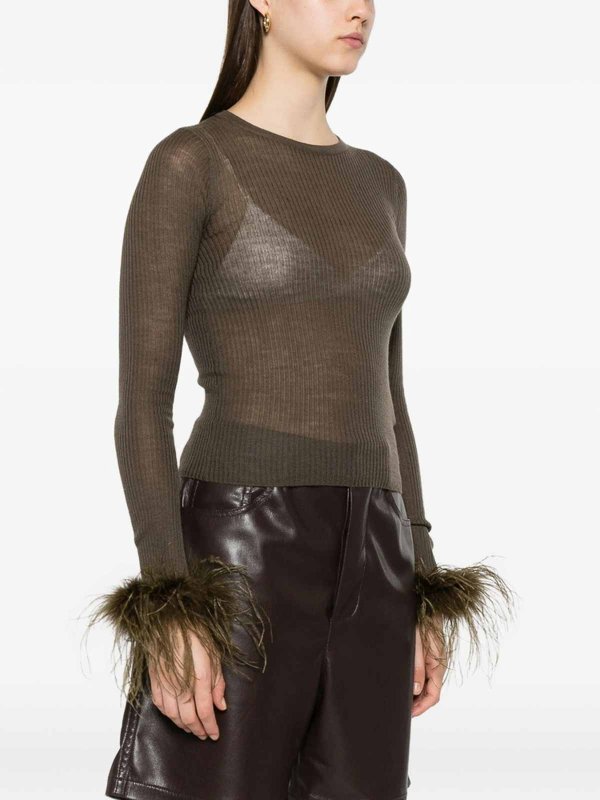 BLUMARINE: Strickpullover mit Rundhalsausschnitt online - Rundhalspullover - Grün