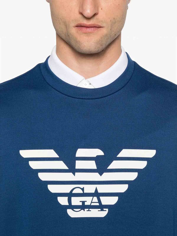 スウェットシャツ/セーター - ブルー shop online: EMPORIO ARMANI