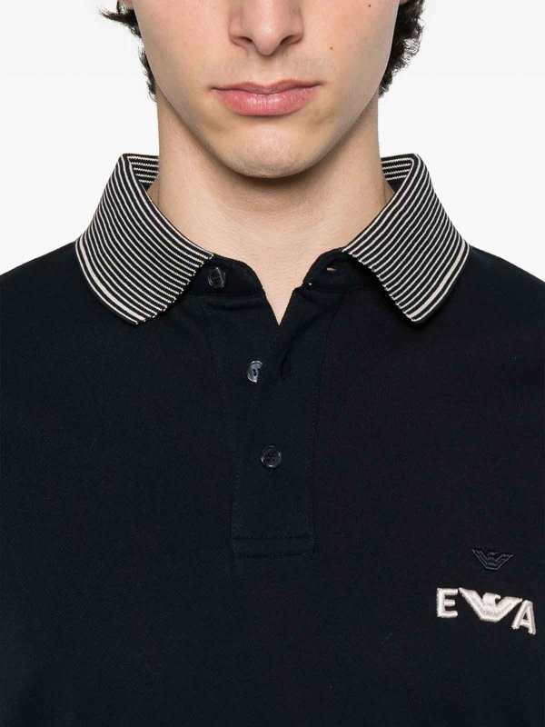 クルーネック - ブルー shop online: EMPORIO ARMANI