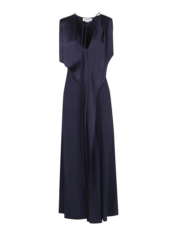 VICTORIA BECKHAM: knee length dresses - Sleeveless Draped V