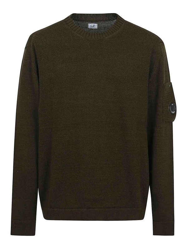 C.P. COMPANY: Suéteres con cuello pico - Suéter Cuello Redondo - Verde