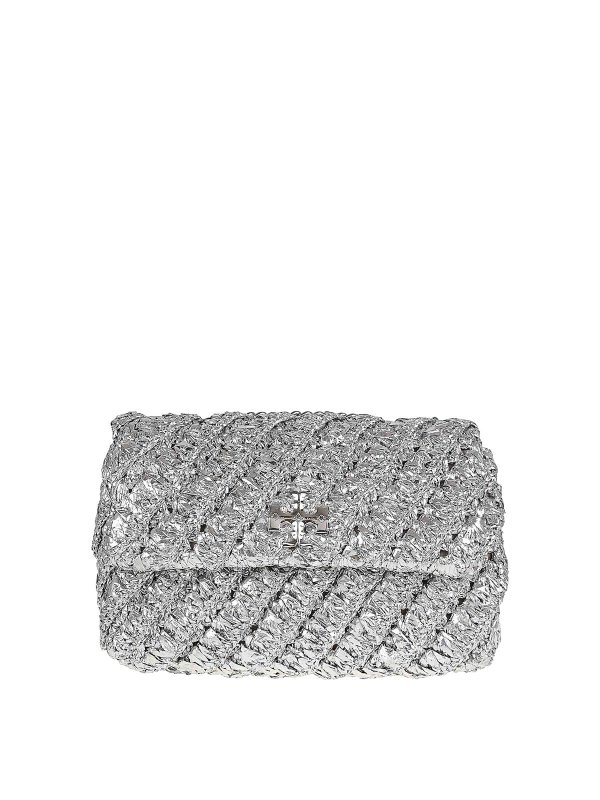 TORY BURCH: cross body bags - Kira Woven Small Convertible Shoulder Bag