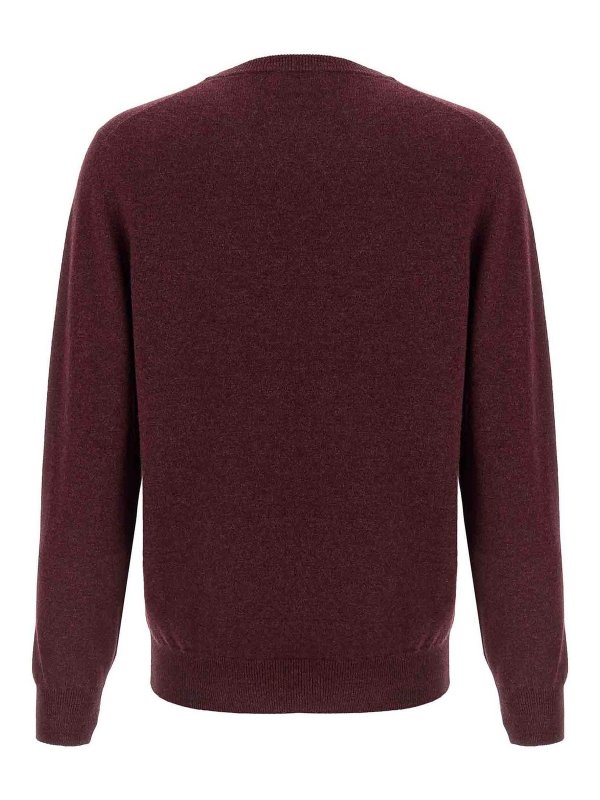 BRUNELLO CUCINELLI: Strickpullover mit Rundhalsausschnitt online - Rundhalspullover - Dunkelrot