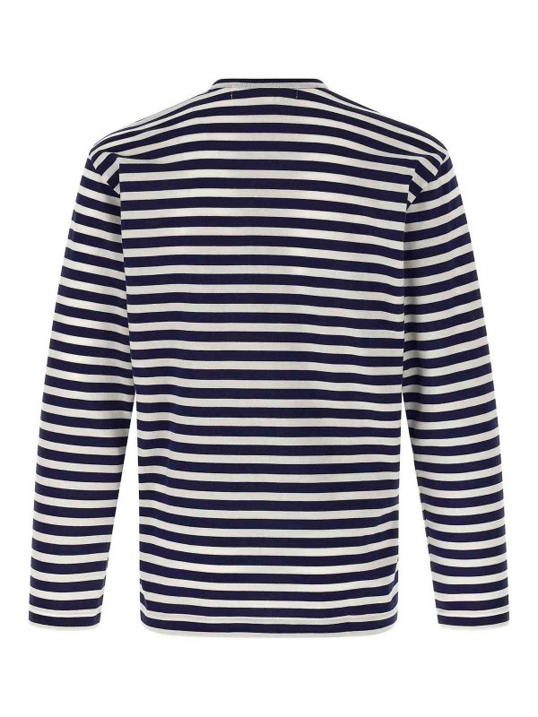 Comme des Garçons Play: t-shirts online - Logo Patch Stripes T-Shirt