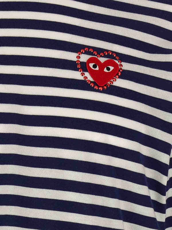 Logo Patch Stripes T-Shirt shop online: Comme des Garçons Play