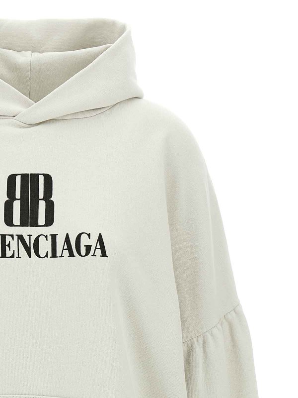The Best Shops BALENCIAGA: Sweatshirts & Sweaters - Cropped Logo Hoodie