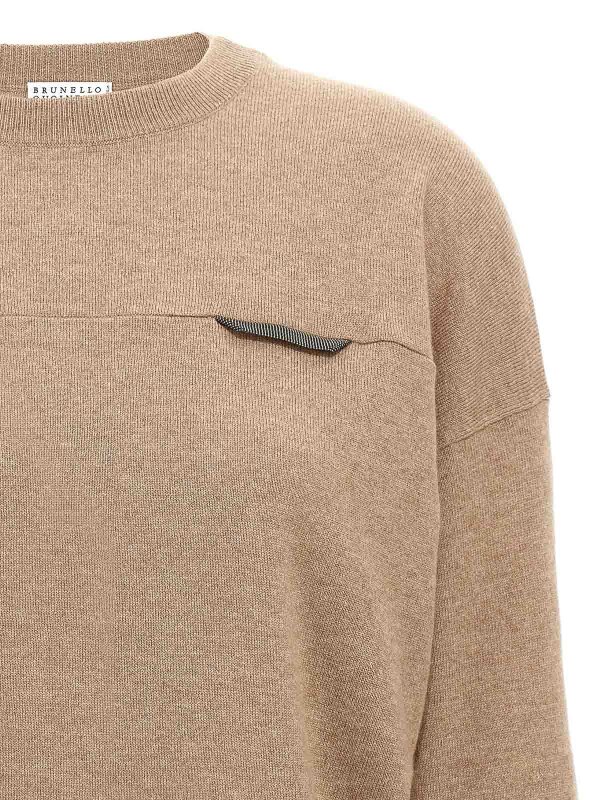 The Best Shops BRUNELLO CUCINELLI: crew necks - Monile Crop Sweater