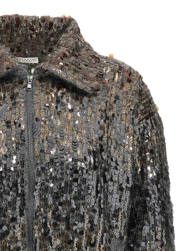 The Best Shops BRUNELLO CUCINELLI: cardigans - Dazzling Dgrad Embroidery Cardigan