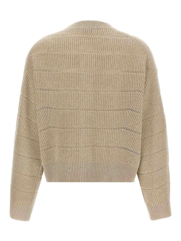 BRUNELLO CUCINELLI: cardigans online - Rustic Dazzling Net Cardigan