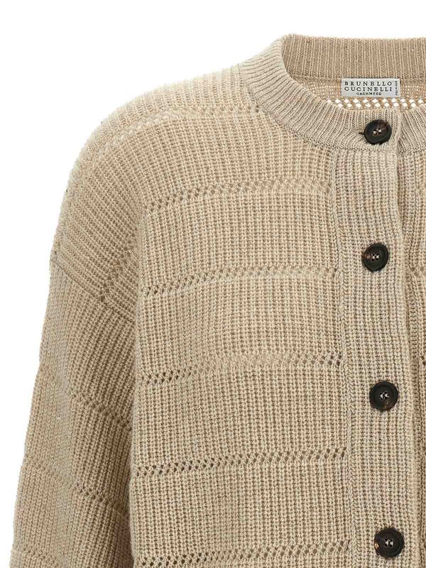 The Best Shops BRUNELLO CUCINELLI: cardigans - Rustic Dazzling Net Cardigan