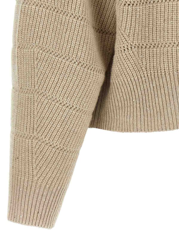 Rustic Dazzling Net Cardigan shop online: BRUNELLO CUCINELLI