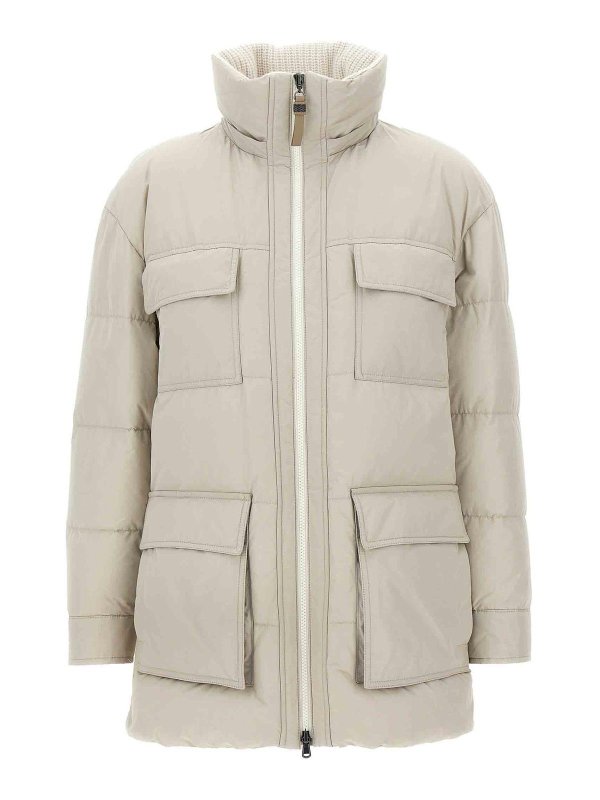 BRUNELLO CUCINELLI: padded jackets online - Knitted Neck Down Jacket
