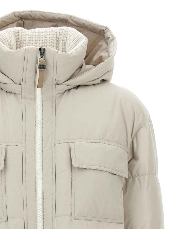 Knitted Neck Down Jacket shop online: BRUNELLO CUCINELLI
