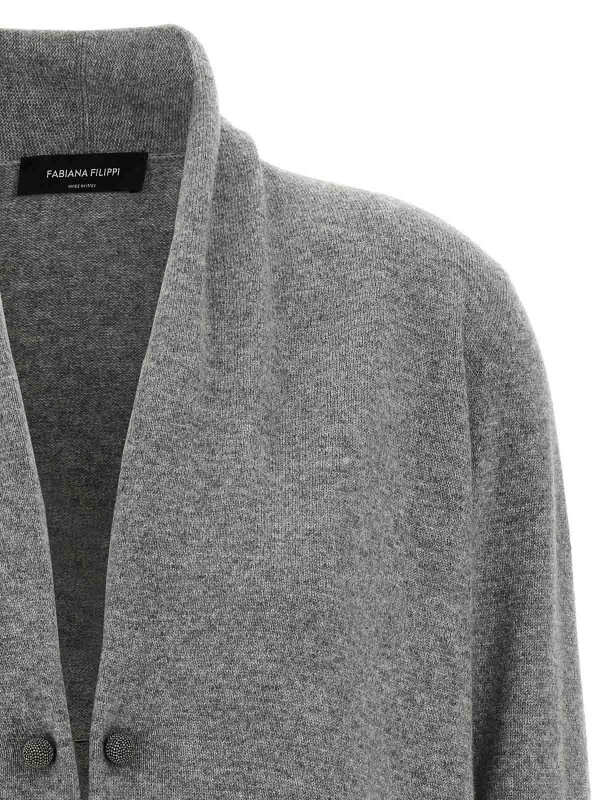 The Best Shops FABIANA FILIPPI: cardigans - Jewel Brooch Cardigan