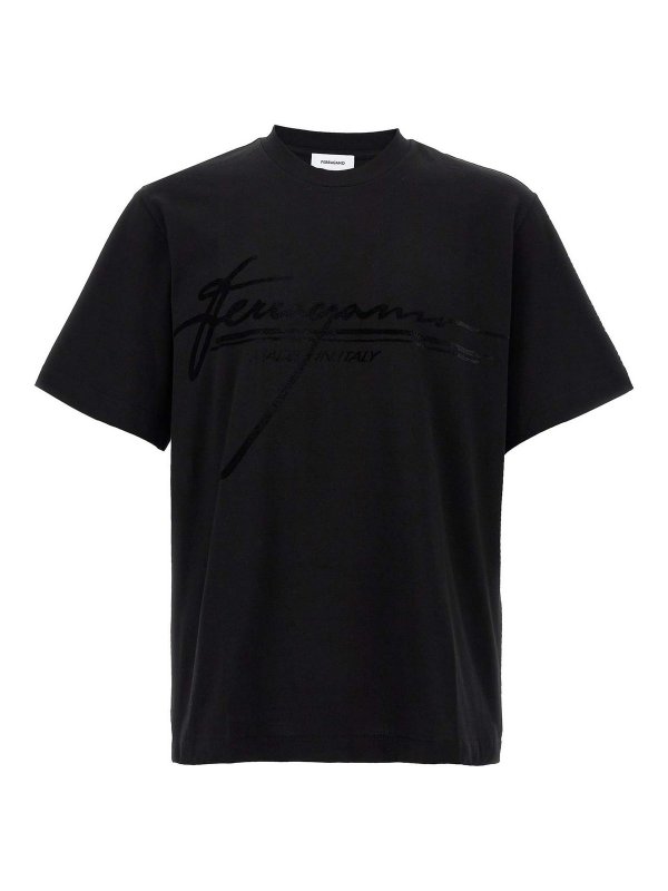 FERRAGAMO: Tシャツ - Tシャツ - 黒