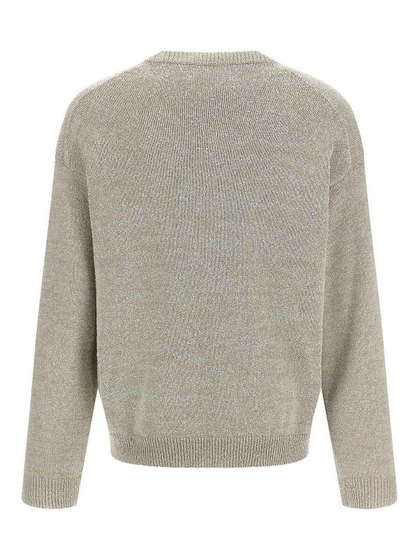 Maison Margiela: Strickpullover mit Rundhalsausschnitt online - Rundhalspullover - Beige