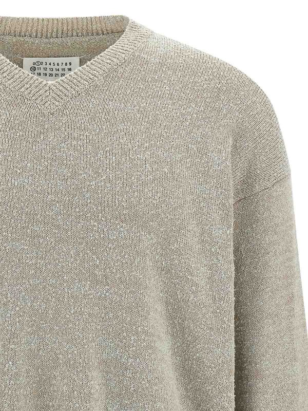 The Best Shops Maison Margiela: Strickpullover mit Rundhalsausschnitt - Rundhalspullover - Beige