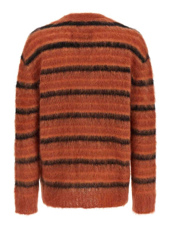 Marni: cardigans online - Brushed Striped Cardigan