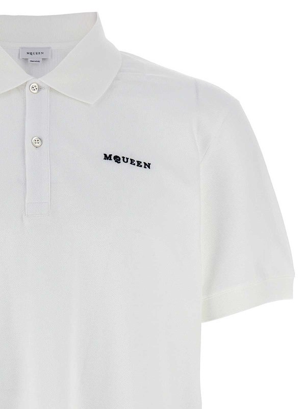 The Best Shops ALEXANDER MCQUEEN: polo shirts - Logo Embroidery Polo Shirt