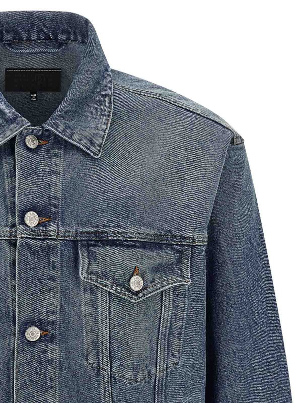 The Best Shops MM6 MAISON MARGIELA: denim jacket - Raw Cut Denim Jacket