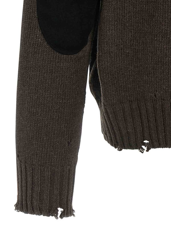 Two-Tone Suede Patch Cardigan shop online: MM6 MAISON MARGIELA