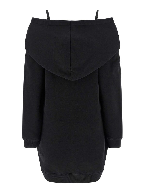 MM6 MAISON MARGIELA: knee length dresses online - Off-Shoulder Hooded Dress