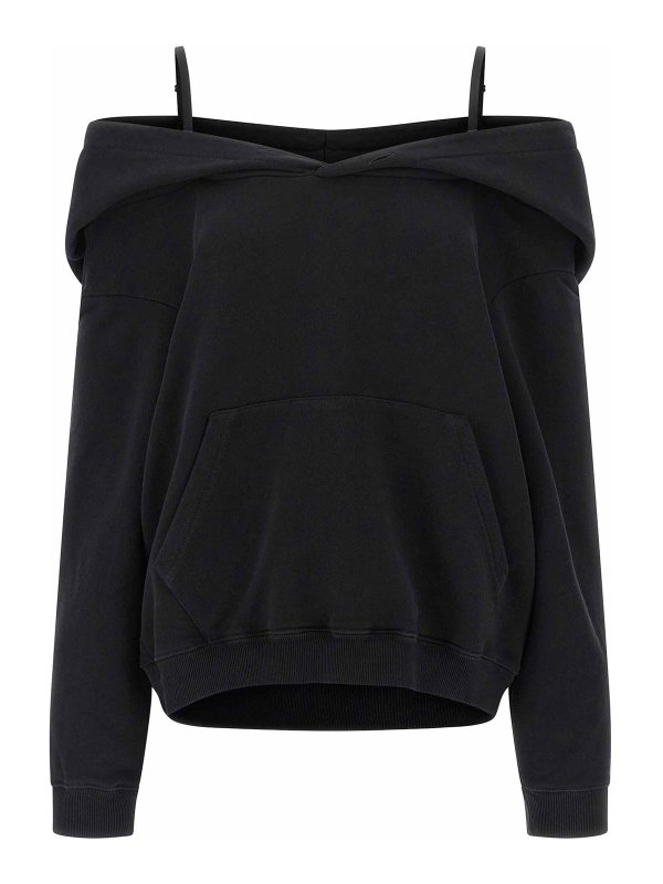 MM6 MAISON MARGIELA: Sweatshirts & Sweaters - Off-Shoulder Hoodie