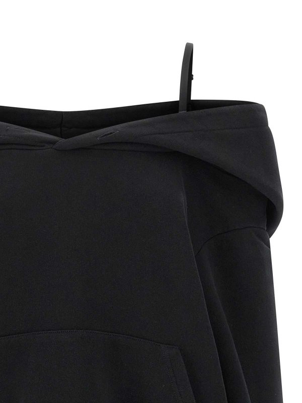 The Best Shops MM6 MAISON MARGIELA: Sweatshirts & Sweaters - Off-Shoulder Hoodie