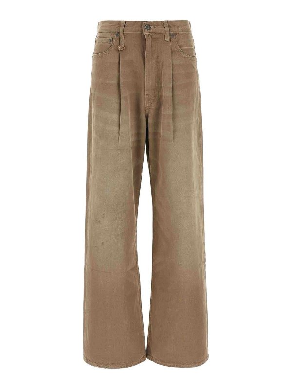 R13: bootcut jeans - Damon Pleated Jeans