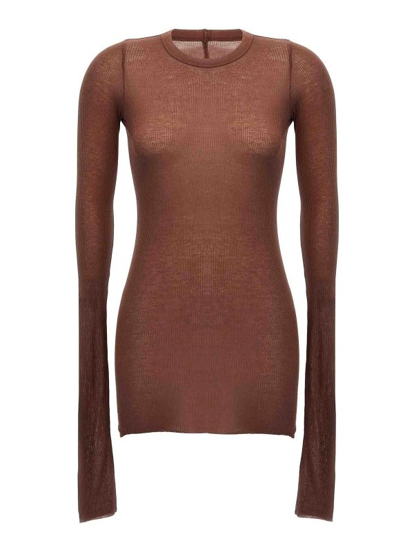 RICK OWENS: t-shirts - Rib Ls T T-Shirt