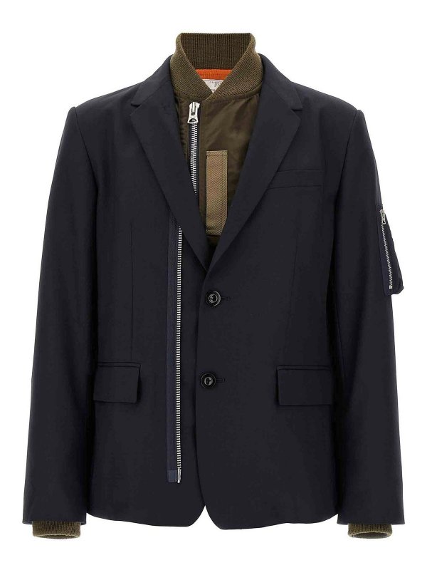 Sacai: bombers online - Bomber Insert Blazer