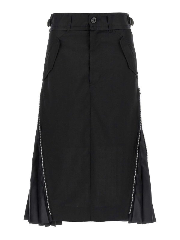Sacai: Knielange und Midi Röcke - Midirock - Schwarz