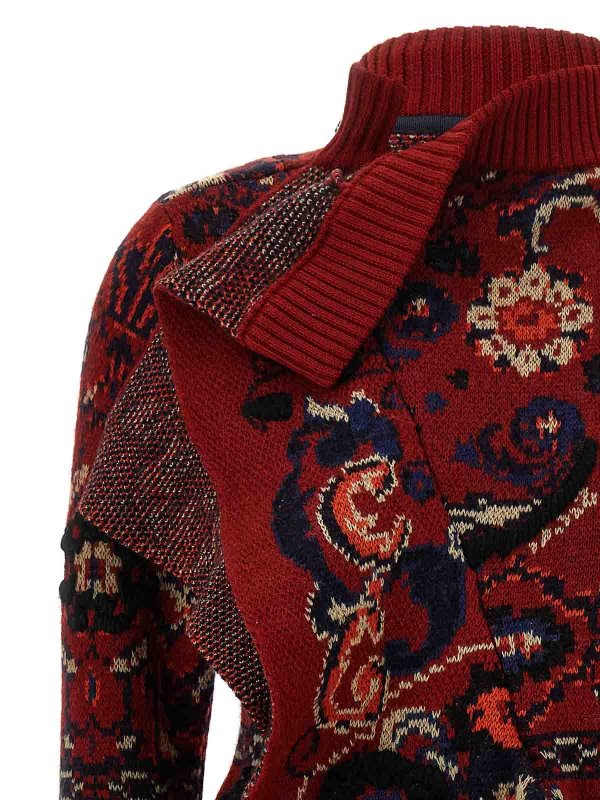 The Best Shops Sacai: cardigans - Jacquard Wool Cardigan