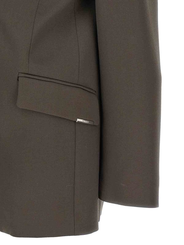 ジャケット THE ATTICO Maxi shoulder strap blazer (251WCG00084 081) The Attico Maxi Shoulder Strap Blazer - Brown | 251WCG00084064