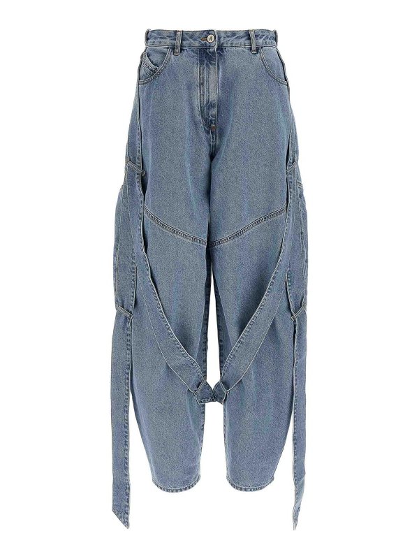 The Attico: Jeans évasés - Jean Bootcut - Bleu Clair